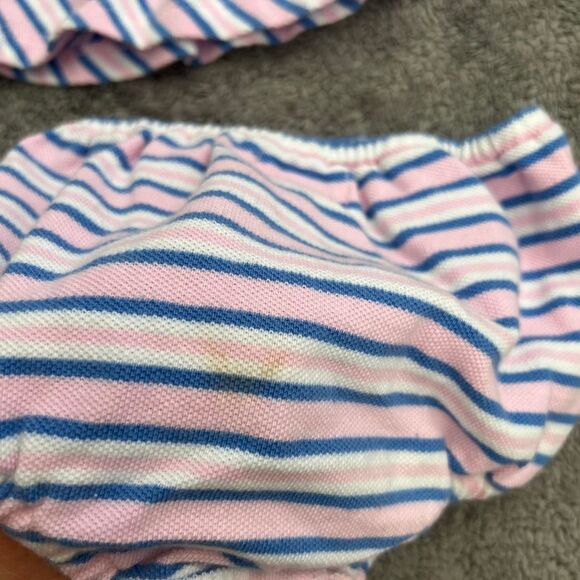Ralph Lauren baby dress set pink blue white striped polo - Picture 5 of 7